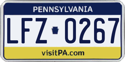 PA license plate LFZ0267