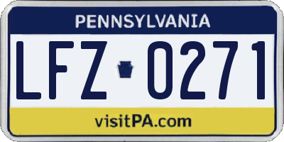PA license plate LFZ0271