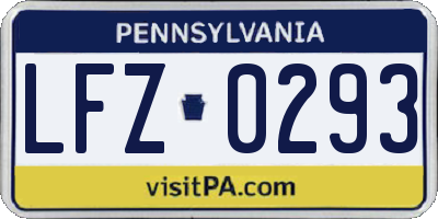 PA license plate LFZ0293