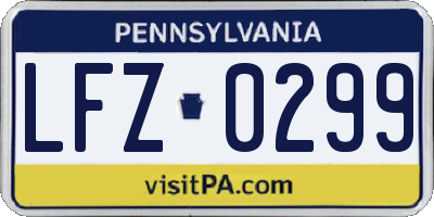 PA license plate LFZ0299