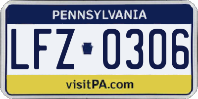 PA license plate LFZ0306