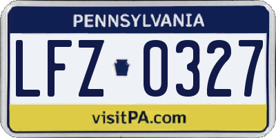 PA license plate LFZ0327