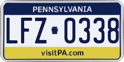 PA license plate LFZ0338