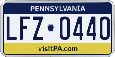 PA license plate LFZ0440