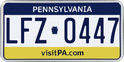 PA license plate LFZ0447