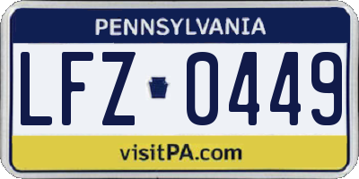 PA license plate LFZ0449