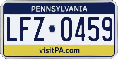 PA license plate LFZ0459