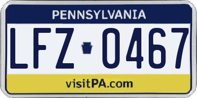 PA license plate LFZ0467