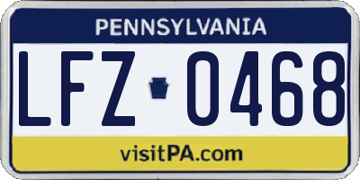 PA license plate LFZ0468