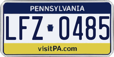 PA license plate LFZ0485