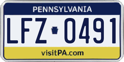 PA license plate LFZ0491