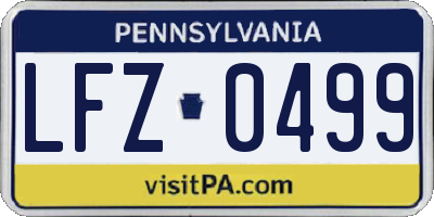 PA license plate LFZ0499