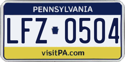PA license plate LFZ0504