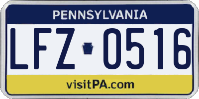 PA license plate LFZ0516
