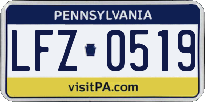 PA license plate LFZ0519