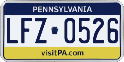 PA license plate LFZ0526