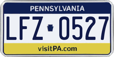 PA license plate LFZ0527