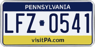 PA license plate LFZ0541