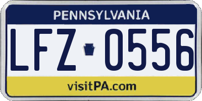 PA license plate LFZ0556