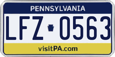 PA license plate LFZ0563