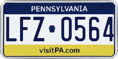 PA license plate LFZ0564