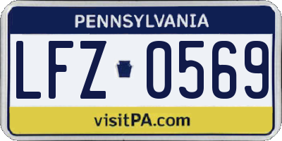 PA license plate LFZ0569