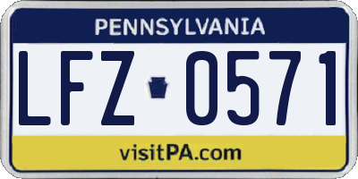 PA license plate LFZ0571