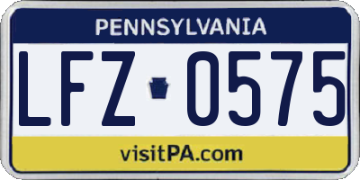 PA license plate LFZ0575