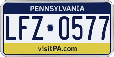 PA license plate LFZ0577