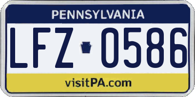 PA license plate LFZ0586