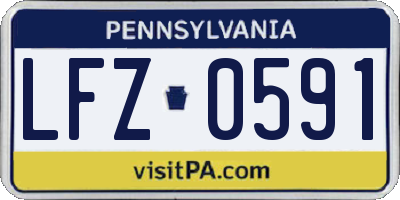 PA license plate LFZ0591