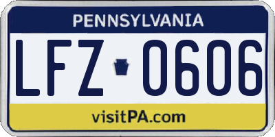 PA license plate LFZ0606