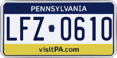 PA license plate LFZ0610
