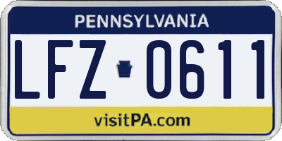 PA license plate LFZ0611