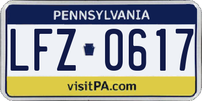 PA license plate LFZ0617