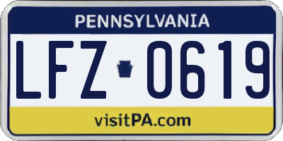 PA license plate LFZ0619