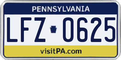 PA license plate LFZ0625