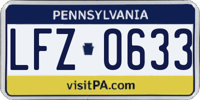 PA license plate LFZ0633