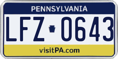 PA license plate LFZ0643
