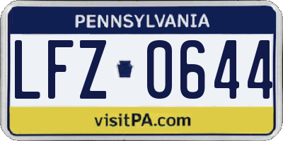 PA license plate LFZ0644