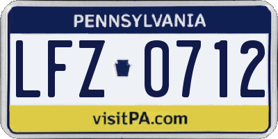 PA license plate LFZ0712