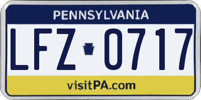 PA license plate LFZ0717