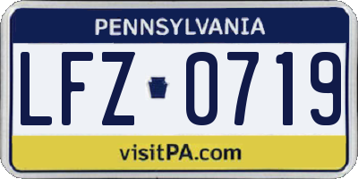 PA license plate LFZ0719