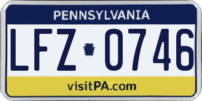 PA license plate LFZ0746