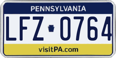 PA license plate LFZ0764