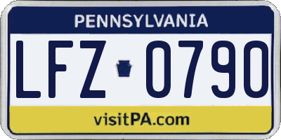 PA license plate LFZ0790