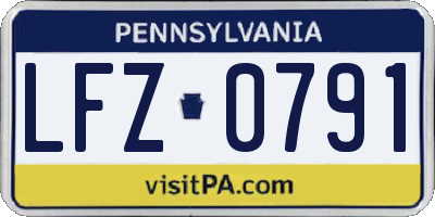 PA license plate LFZ0791