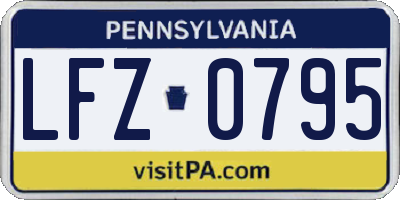 PA license plate LFZ0795