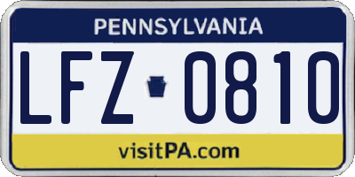 PA license plate LFZ0810