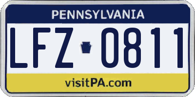 PA license plate LFZ0811